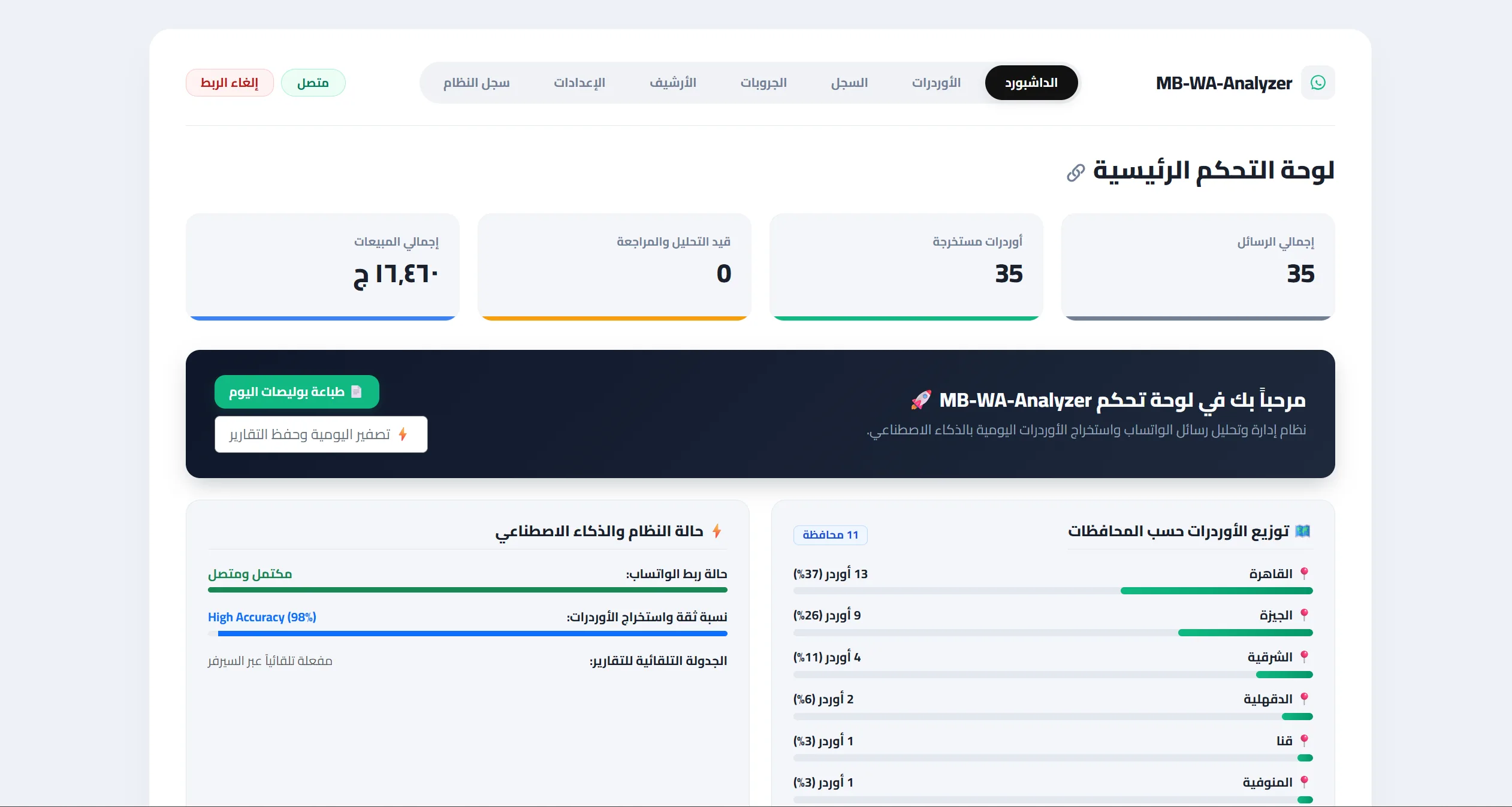 WhatsApp Analyzer AI Order System